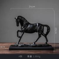 欧式马到成功骏马摆件美式家居客厅办公室电视柜装饰品工艺品摆设 马摆件组合