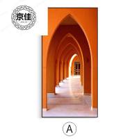 玄关装饰画竖版进入户过道走廊尽头延伸空间挂画现代轻奢风壁画 A款 75x150cm摩登黑(金属质感画框)高精微喷艺术