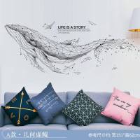 鲸鱼墙贴背景墙装饰布景房间布置卧室宿舍墙面装饰墙纸自粘北欧风 K款萌趣植物吊灯+趣萌猫咪