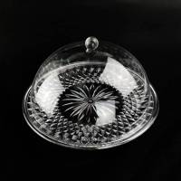 水果盘套装透明高脚蛋糕盘亚克力带盖附盖果盘酒店KTV试吃果盘 大号350mm+盘+盖+有脚