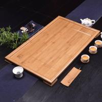 九竹茶盘特大平板排水功夫茶具茶海简约式茶台家用竹制茶托盘 特大平板(78*46*4.5CM)