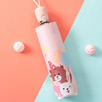 小学生雨伞儿童女折叠自动男儿童雨具伞轻便小孩上学 动物派对.自动[反光条]