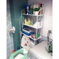 欧式铁艺马桶架子三层浴室置物架厕所落地卫生间坐便器上方收纳架 3层加粗[白色马桶架]送侧挂