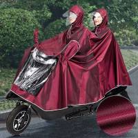 电动车雨衣 电动踏板摩托车单双人加大加厚加宽成人男女遮脚提花面料雨披雨衣