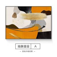 电表箱装饰画免打孔现代简约轻奢遮挡配电箱电闸弱电源总开关挂画 抽象銮金-a 80*60摩登黑(备注外框类型)