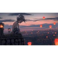 鬼刀海报动漫二次元墙贴卧室宿舍超大wlop墙纸冰雪公主贴纸自粘 乳白色 80*120厘米买2送1自粘海报单张价