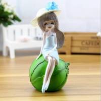 可爱房间家居家装饰品娃娃树脂现代客厅酒柜小摆件女生日创意 大号一组4个