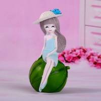 少女心家里儿童房间卧室内装饰品摆件女生女孩美女可爱人物小摆设 小号-水果女神套装[4个]