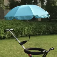 婴儿童车通用遮阳伞手推车三轮车防晒万向雨伞 珍珠黑+支架(防晒涂层)