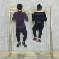 婚纱衣架服装店展示架女装专用挂衣杆卧室衣架金色礼服旗袍落地架