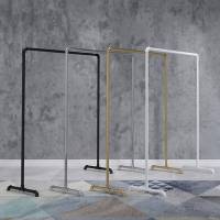 服装店展示架水管白银色女装挂衣架镀锌龙架子落地式晒肉晾衣杆