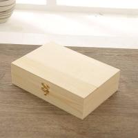 松木盒收纳盒翻盖纯实木礼品盒木质储物盒长方形木盒定制 复古色