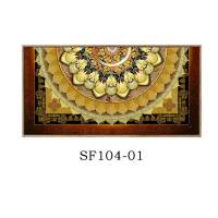 民族风唐卡装饰画客厅餐厅沙发背景墙壁画西藏藏族文化墙面挂 SF104-01 110*220CMC-1#黑色简易框+油画布