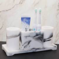 电动牙刷置物架放置架置物座家用卫生间牙刷架座牙刷收纳盒漱口杯 灰砂石带香薰六件套核对单品