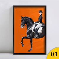 骏士现代简约客厅装饰画卧室沙发背景有框画动物家居室内白马壁画 22 尺寸3实木黑色单张或组合一套价格