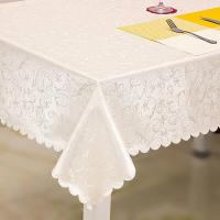 桌面时尚桌布长方形餐布垫子歺桌皮餐桌垫、 米白勾花 180cm圆拼接