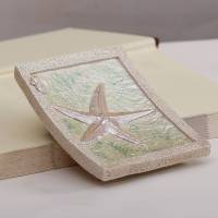 欧式创意皂托沥水香皂盒酒店卫生间皂盒皂碟陶瓷简约皂盘架 長形海星-彩繪