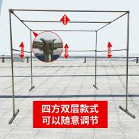 镀锌水管晾衣架家用加厚加粗防风庭院大型晒被架落地户外天台衣架