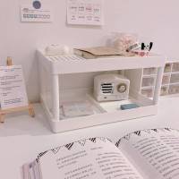 风简约双层置物架 桌面收纳架 寝室文具整理架 双层置物架白色