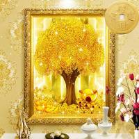 2020新款摇钱树十字绣发财树钻石绣小幅画客厅新款2020金满地钻石画玄关 ④异形钻+魔方圆钻+满钻70*80cm