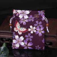 5个装中式抽绳首饰袋锦囊小布袋复古可爱棉布首饰收纳袋束口袋