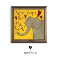 儿童房墙面装饰画客厅男孩女孩卧室床头挂画房间美式挂画卡通 经典银色外框+A款 整体尺寸:80*80cm手工装裱+艺术微喷