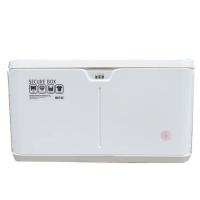 密码收纳箱塑料加厚文件密码箱盒带锁收纳盒箱子大号储物隐私箱 奶白色