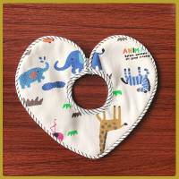 布艺空调洞孔装饰圈 空调暖气管道装饰防尘套遮挡护墙洞孔装饰盖 蓝动物心形洞贴+50cm管套