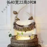 放心购 家居象牙造型装饰品客厅鱼池喷泉流水室内新家轮新居乔迁摆件 整套上座+下座(古铜色)+
