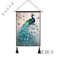 放心购 中式挂布客厅背景墙装饰画玄关走廊挂画卧室床头中国风布画挂件 01[宽45cm高65cm]