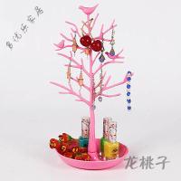 放心购 创意小鹿小鸟首饰架项链手链手镯饰品架收纳架首饰展示架道具摆件 相思树粉色