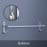 放心购 卫生间挂毛巾架免打孔浴室吸盘式杆双杆挂钩吸壁单杆晾浴巾的架子 双杆双钩亮光60厘米打孔/免打孔两用
