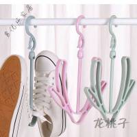 放心购 阳台晒鞋架小型晾晒架双钩挂鞋勾鞋子的衣架塑料衣架室外晒鞋挂钩