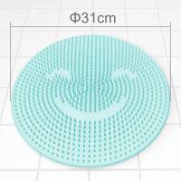 硅胶懒人按摩垫浴室吸盘防滑垫足部皮洗脚搓背搓澡神器搓脚板 湖水蓝[按摩防滑一垫多用]