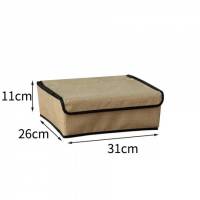 男士内裤收纳盒 袜子收纳盒内裤整理储物箱男士内衣布艺有盖学生宿舍可水洗内衣 浅灰16格