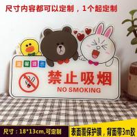 禁止吸烟标牌车内 亚克力卡通禁止吸烟标识牌禁烟标牌请勿吸烟严禁标志牌指示牌墙贴 定制任何内容 25x18cm