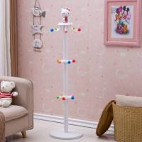 儿童房挂衣架 童卡通可爱卧室落地衣帽架简约女孩儿童房小型挂衣服架子