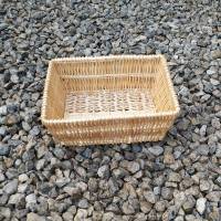 收纳箱藤编制 编织水果篮子竹篮子储物零食玩具编制放拖鞋果蔬箱 原色 四个尺寸