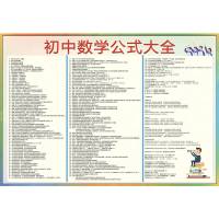 初中数学公式大全墙贴挂图高中数学知识思维导图公式定律常用单位换算 反/近义词+成语分类4张