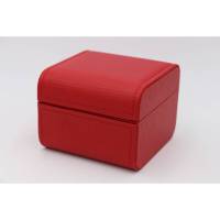 手表包装盒单个手表盒子 PU皮表盒礼品盒包装盒单个手镯链展示盒 手表收纳盒 红色11*11*8.5