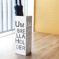 创意时尚雨伞桶 大堂办公家用字母雨伞架 雨伞收纳架 白色