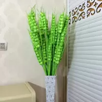 仿真大麦穗 手工干花束客厅落地假花欧式干枝插花居家新房装饰 绿色8枝含瓶