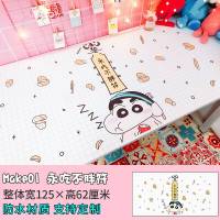 卡通动漫大学生宿舍桌面贴纸 仿布防水自粘翻新书桌网红ins墙贴画 粉红色00永吃不胖符桌贴