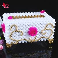 欧式串珠纸巾盒 diy手工珠子抽纸盒材料包家居饰品摆件工艺品 [CZ欧式太阳花纸A]材料包