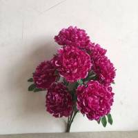 牡丹仿真花 娟花大朵摆放摆件大花婚庆落地花楣花艺 假花客厅装饰 8头紫色