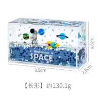 立体流沙小摆件 液体漂浮减压创意ins太空人宇航员 立体流沙银河系 [宇航员]长形