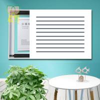 弱电箱装饰电表箱装饰画多媒体遮挡箱配电箱装饰画电闸盒电源开关遮挡免 百叶窗 60*50(可遮挡50*40)左推拉简约镂空