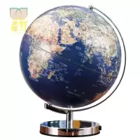 32cm制造3d立体悬浮大号地球仪学生用初中生创意摆件带灯发光高清2020办公室书房家居摆设儿 深蓝色卫星带灯金属底座