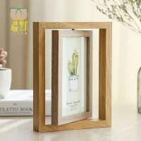 创意北欧个性铁艺相框摆台ins木质双面相架简约现代照片摆件6寸六 双面旋转-无面人 6寸+洗照片+礼品袋