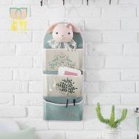 布艺收纳挂袋大号宿舍后墙壁收纳袋婴儿床头边储物卫生间墙挂式 卫生间收纳袋